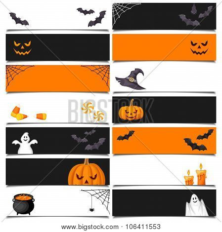 Halloween web banners. Vector eps-10.