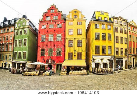 Stortorget place in Gamla stan, Stockholm, Sweden.