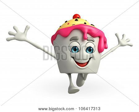 Ice Cream Character Is Happy Pose