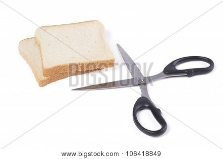Bread cut with scissors