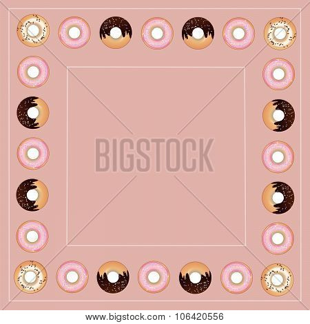 pattern of bright and delicious donuts