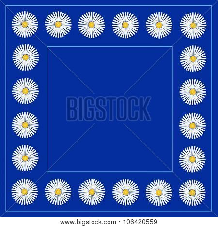 chamomile   on a bright blue background