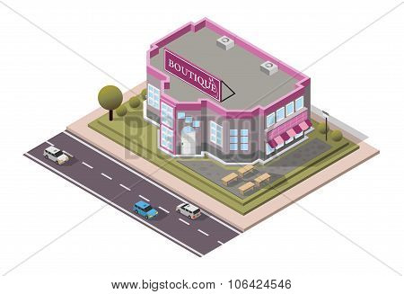 Vector Isometric Boutique Shop