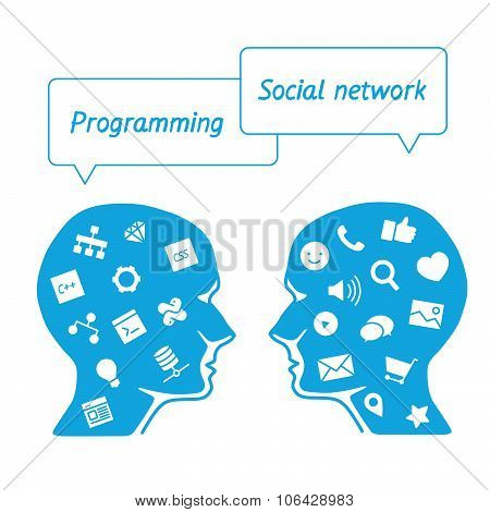 Favorite of software programmers in the form icons