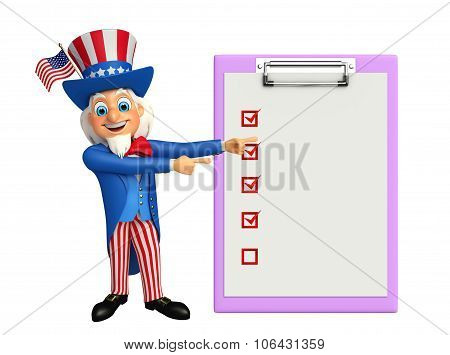Uncle Sam With Notepad