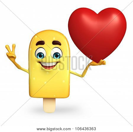 Candy Character With Red Heart