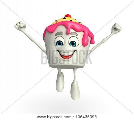 Ice Cream Character Is Jumping