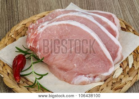 Raw Porl Steak