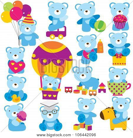 baby teddy clip art set