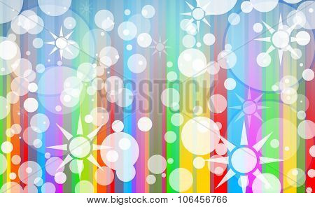 Abstract Colorful Composed Background with bubbles and Star