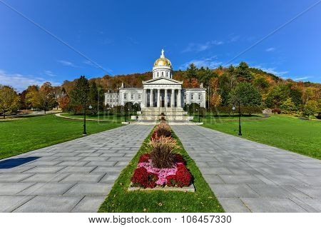 The State Capitol Building In Montpelier Vermont, Usa