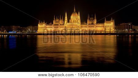 Parlament Hungary At Night