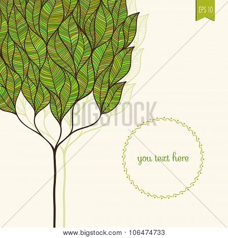 Vector card with abstract tree