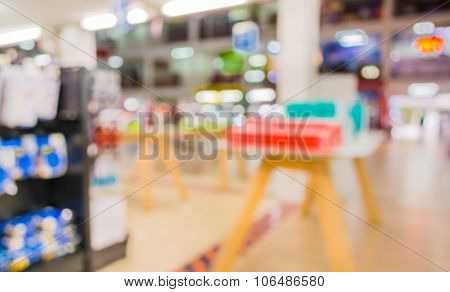 Blur Image Of Eletronic Department Store With Bokeh
