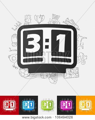 score board paper sticker with hand drawn elements