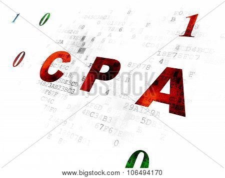 Finance concept: CPA on Digital background