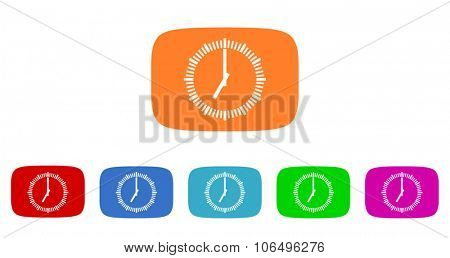 time flat design modern vector circle icons colorful set for web and mobile app isolated on white background 