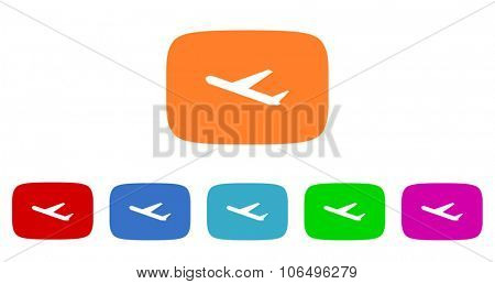 deparures flat design modern vector circle icons colorful set for web and mobile app isolated on white background 