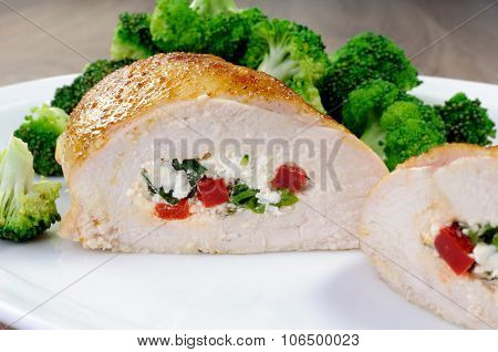 Chicken Breast Stuffed   Ricotta, Tomato And Spinach