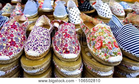 Artisan Handmade Shoes At Market Stall