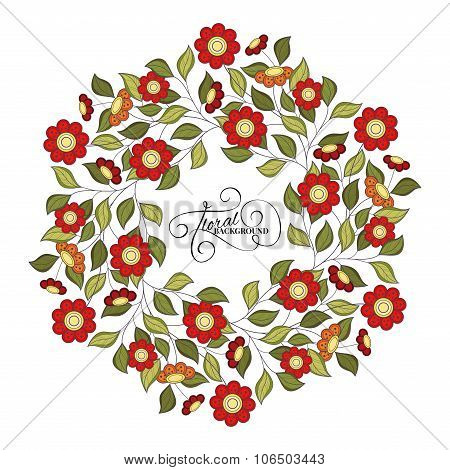 Vector Colored Floral Background