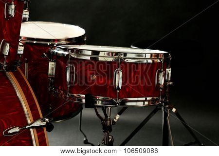 Drum set on a stage