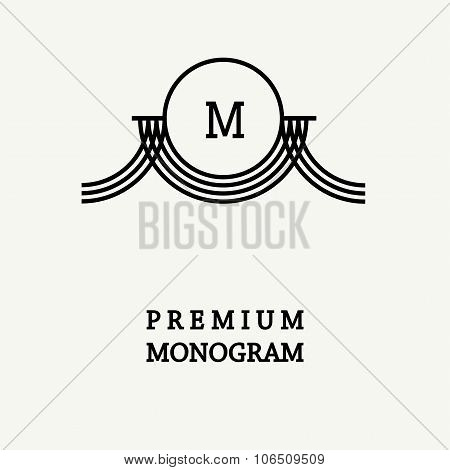 Stylish and graceful floral monogram design , Elegant line art logo design, vector template