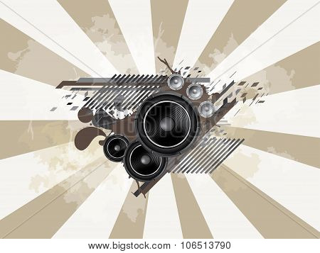 Grunge music background. Abstract vector illustration with background.