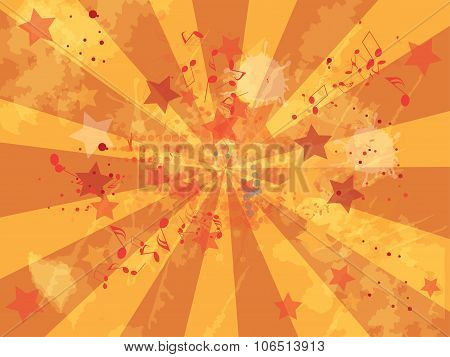Grunge music background. Abstract vector illustration with background.