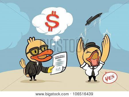 Duck Businessman Agreement