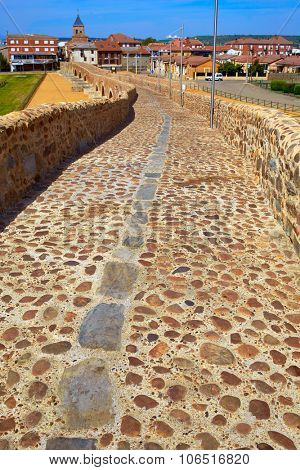 Orbigo river bridge Passo Honroso Saint James Way in Castilla Leon Spain