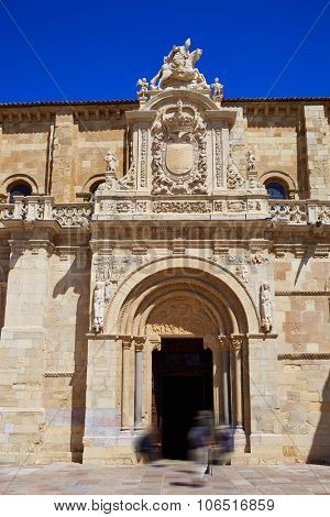 Leon San Isidoro church by the way of saint James at Castilla Spain
