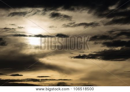 Black Cloud In Darkness Sky, Night Sky Of Halloween Background
