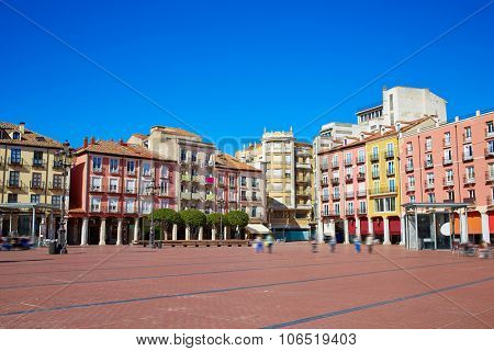 Burgos Plaza Mayor square in Castilla Leon of Spain