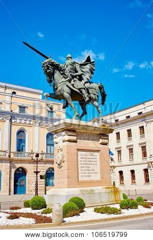 Burgos Cid Campeador statue in Castilla Leon of Spain