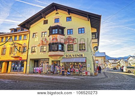 Charming Small Bavarian Town With Lovingly Painted Houses