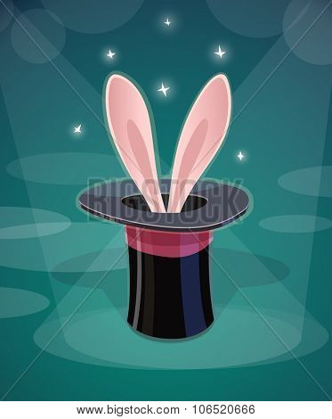 Magic cap and ear. vector illustration. Transparent objects used for lights and shadows drawing.