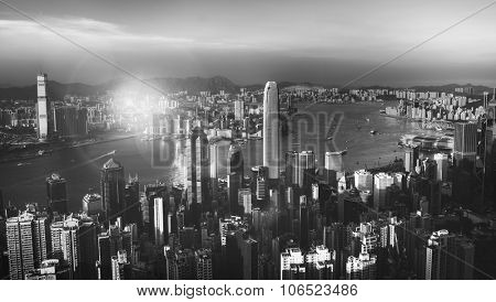 Hong Kong Sunset Victoria Habor View Concept