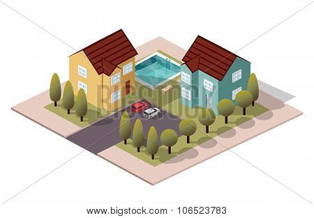 Vector Isometric House Neighbor