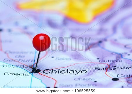 Chiclayo pinned on a map of America