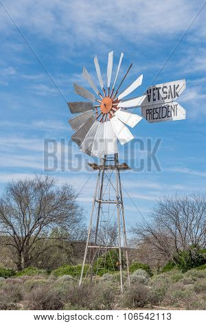 Historic Windmil In Loeriefontein