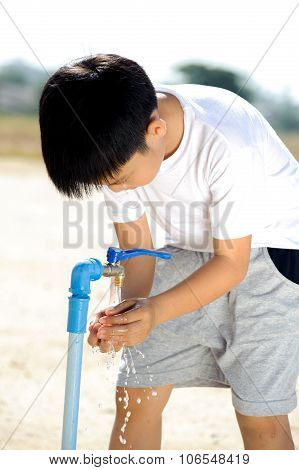 Water Faucet On Dry Land