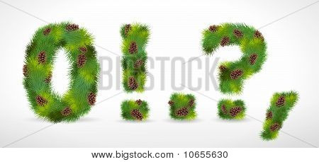 vector christmas tree font