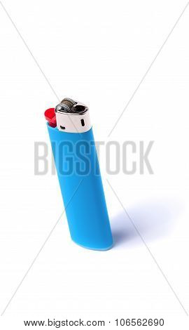 Blue Lighter Isolated On White Background