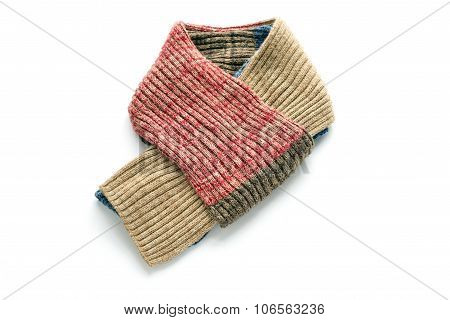 Warm scarf on a white background