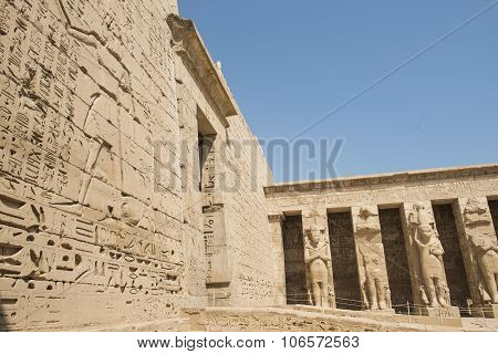 Statues In The Temple At Medinat Habu