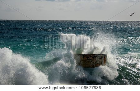 Breaking waves in Nice