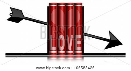 Love Book - Bookends Arrow Shaped
