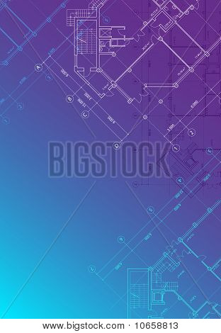 Vector Blue Architectural Background Vertical