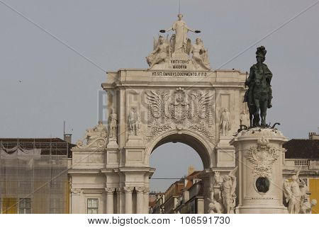 Architectural Close Up Of The Equestrian Statue Of King Joseph